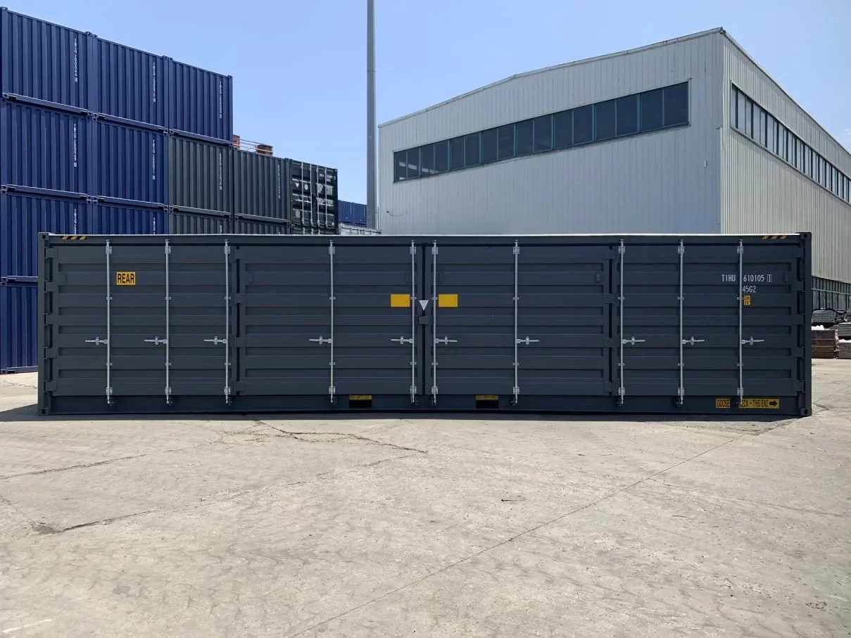 Neuer grauer 40-Fuß-High-Cube-Container mit Doppelseitentüren – Bild 3