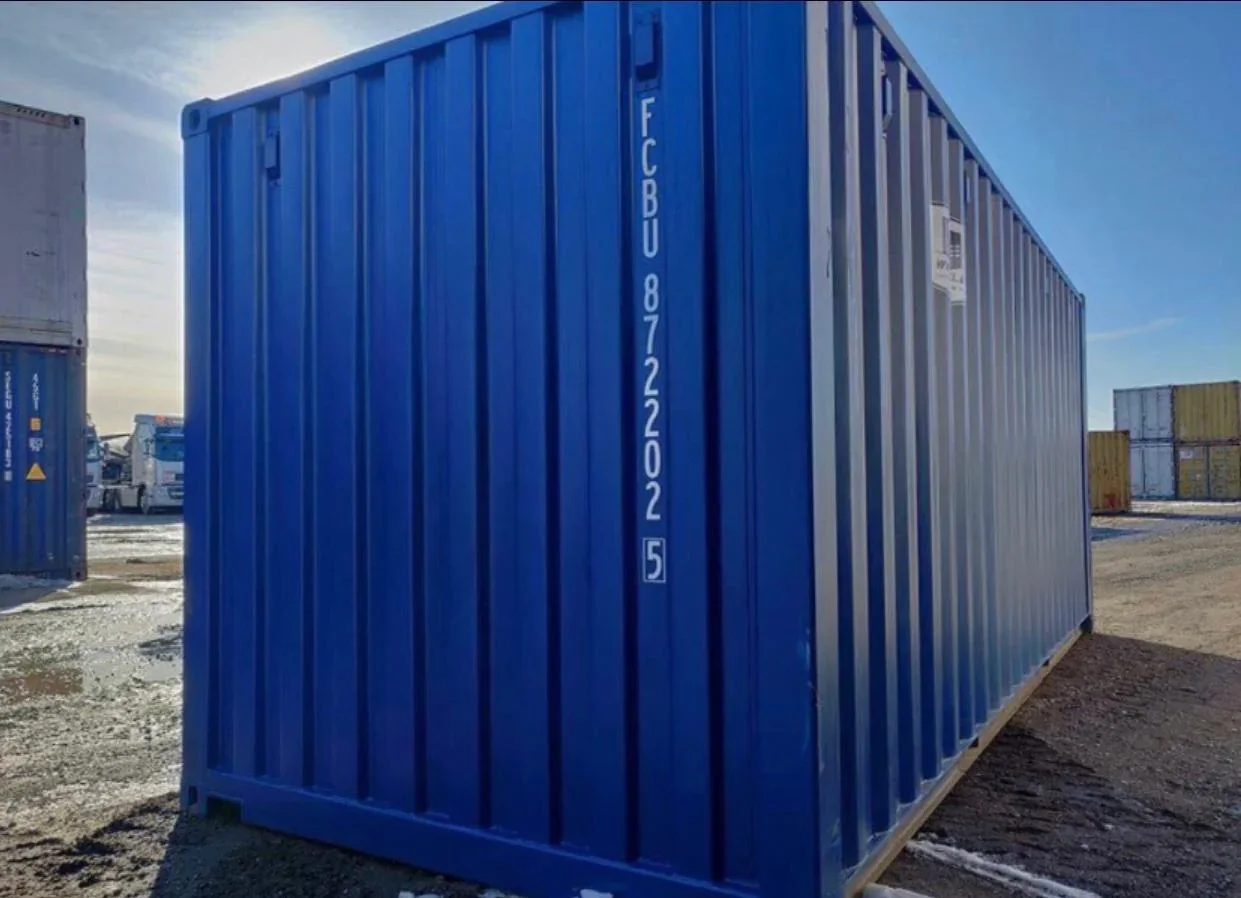 30-Fuß-Container mit blauem Garagentor